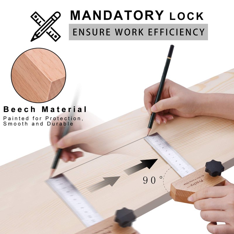 Preciva Woodworking Ruler, Marking Gauge, Spacer, Scriber, Combination Angle for