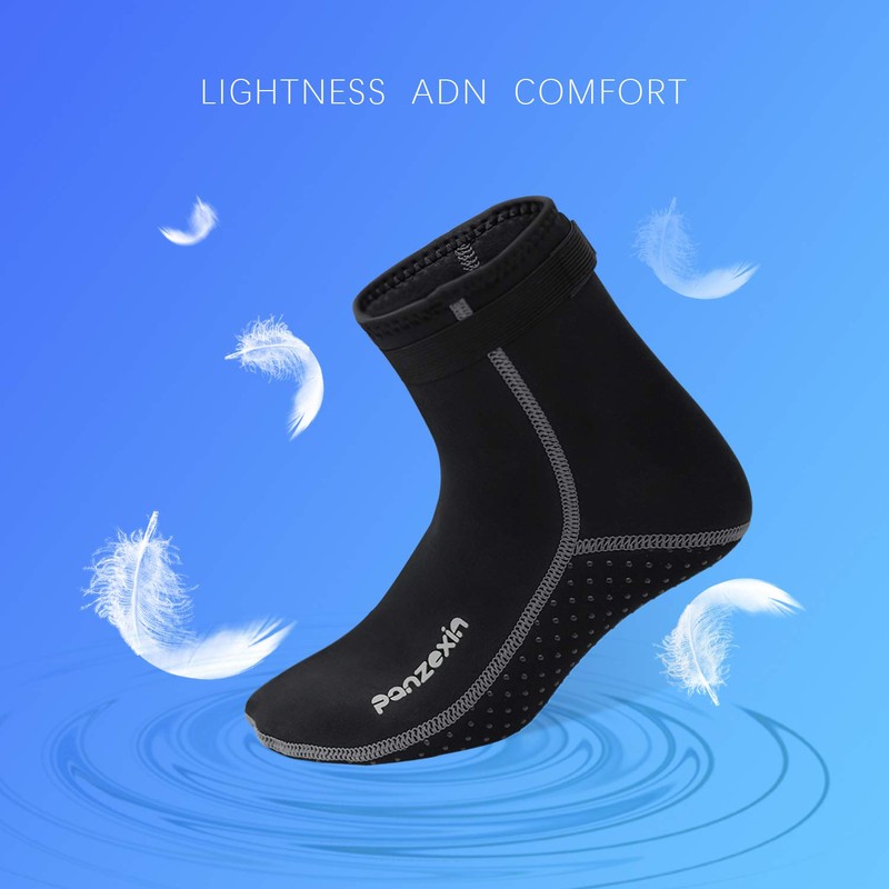 3mm Neoprene Diving Socks(Size 4-12), Panzexin Wetsuit Socks Sand-Proof Scuba
