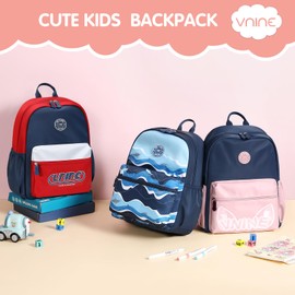 VNINE Kids Backpack for Girls Boys Preschool School Bookbags Toddler Little Bags Travel Daypack Lightweight Elementary Backpack Waterproof Backpack Red