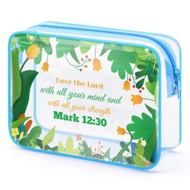 Gfhzdmf Christian Gifts for Women Clear Makeup Bag Religious Gifts Baptism Gifts for Daughter PVC Cosmetic Bag Christian Birthday Gifts for Women Inspirational Quotes Gift Motivational Gift for Girl