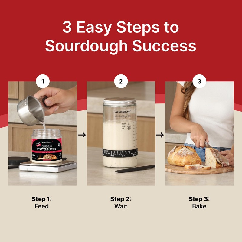 Apron Maven Premium Sourdough Starter Culture - Chewy Tangy San