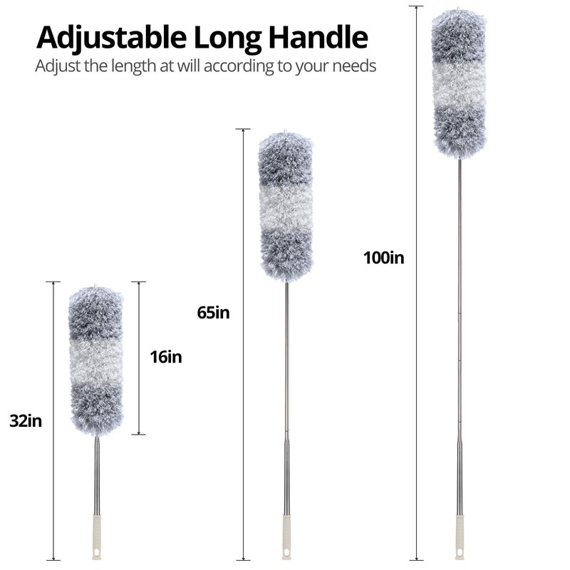 DELUX Microfiber Feather Duster Extendable Duster with 100 inches Extra