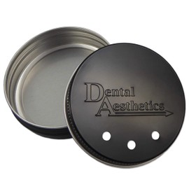 1 x Metal Retainer Case ~ Black or Silver Box for Gumshields & Dental Aligners (Black)