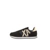 Armani Exchange Women's Rio Side Logo Trainers, Black Lt Gold.