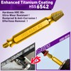 9PCS Gold Titanium-Plated Screw Extractor Set, Hardness is 80 HRC,