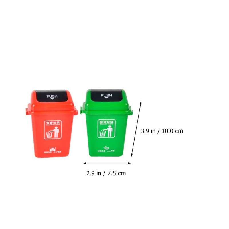 Mini Curbside Garbage 4pcs Garbage Trash Cans with 108pcs Sorting