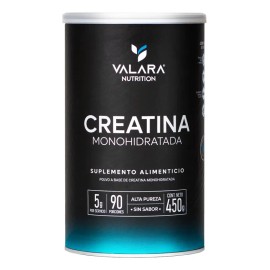 VALARA Creatina Monohidratada 450 gr - Maxima Pureza - 90 Porciones - Suplemento Deportivo en Polvo - Sin Azúcar - Sin Sabor - Con Scoop Dosificador