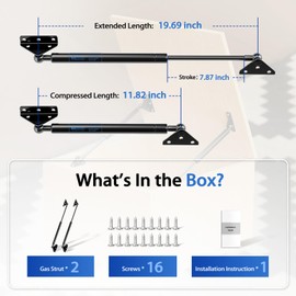 ARANA Gas Struts 20 inch 80 lbs/356N with Brackets(Non-Detachable), 20" Gas Shocks Springs Lift Lid Support for Heavy Duty Lid RV Camper Bed Tanning Bed Boat Hatch Basement Trap Door, 2 Pcs