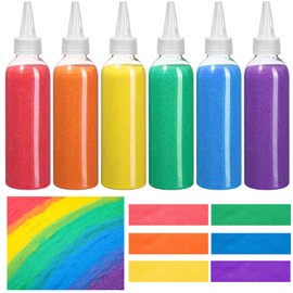 Libima 24 Pcs Art Sand Colored 9oz Sand Bottles for Kids DIY Arts and Crafts Kit for Drawing Wedding Sandbox Decorations Collection Sand Bottles Arts Kit