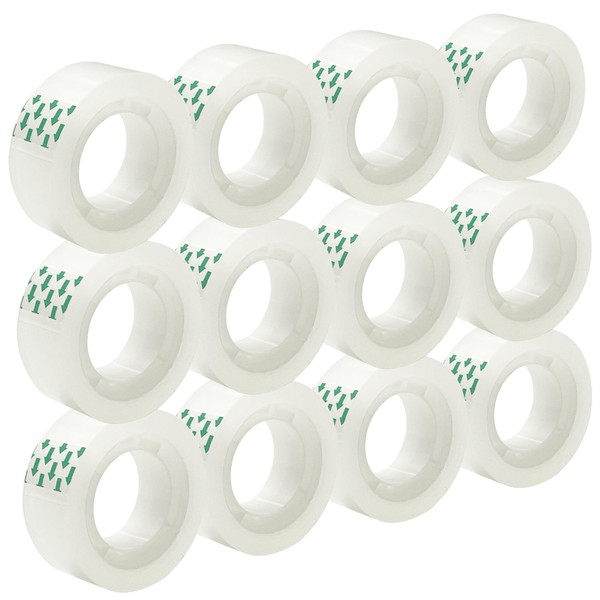 MJUNM 12 Rolls Transparent Tape Refills Rolls 3/4-Inch x 720