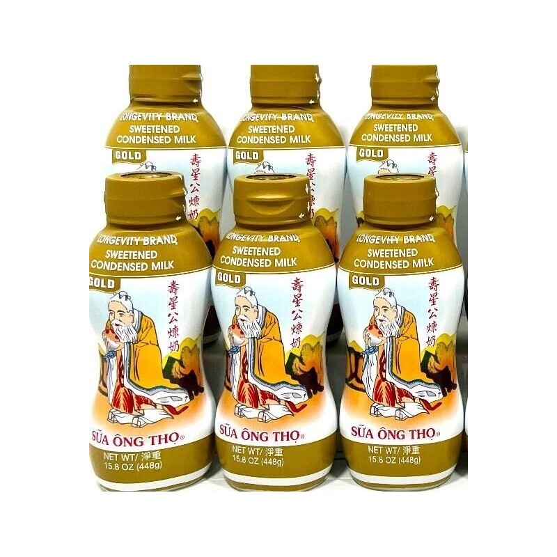 Longevity Brand Sweetened Condensed Milk Gold Label 15.8oz ( Pack