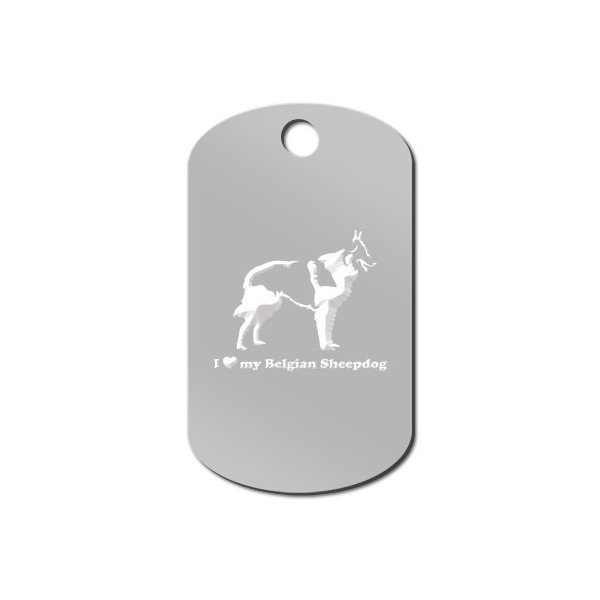 Mister Petlife I Love My Belgian Sheepdog Engraved Keychain/GI Tag