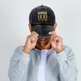 If at First You Don't Succeed Try Doing What Bob Told You to Do The First Time,Funny Baseball Cap,Funny Hats,Dad Hat,Trucker hat,Adjustable Cotton Baseball Cap for Men Women Dark Grey
