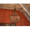 Kenroy Home 93132GBRZ Dumas 5 Light Wood Bead Chandelier with