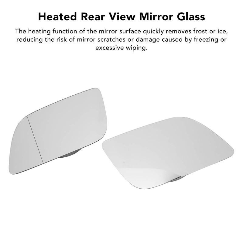 2PCS Side Heated Mirror Glass Left Right Fog Resistant Efficient