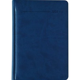 Book Calendar Tucson Blue 2024 - with Index Cut - Office Calendar A5 - 1 Day 1 Page - 416 Pages - Tucson Cover - Alpha Edition