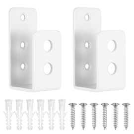 Pack of 2 Door Barricade Brackets, Steel U Security Door Lock Brackets, Metal Brackets, Suitable for 2 x 4 Lumber, for Reinforced Door Locks, Barn, Shed, Garage (2 Pieces White Flat Head)