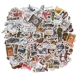 Vintage Washi Stickers for Journaling, Maxleaf 180PCS Retro Old Age Stuff Antique Stickers Scrapbooking Supplies for Laptop Decoration Diary Planners Journaling Crafts