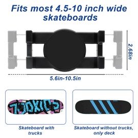 KCMOSGI Skateboard Wall Mount,360° Rotating Skateboard Wall Hanger,Universal Skateboard Decks Wall,Any Horizontal Angle,Suitable for Skateboard Lovers