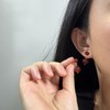 Handmade Red Agate Double Round Beads Dangle Drop Earrings for