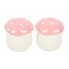Whimsical Ceramic Mushroom Salt and Pepper Shakers Set, Pink and