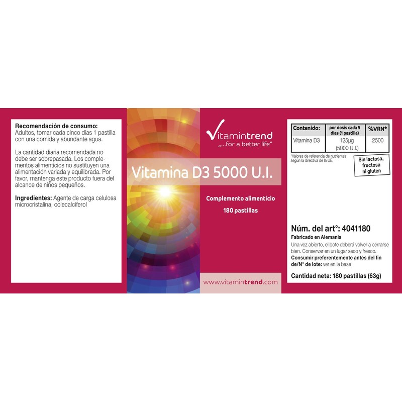 Vitamin D3 5000 IU - 180 Tablets - Depot Tablets