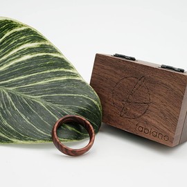 fablano Wooden Jewellery for Men and Women - Ring 6-8 mm Made of Real Wood - Ironwood Jewellery Ring - Wooden Ring Gift Idea, Wood - iron wood