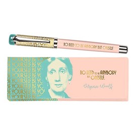 moses. libri_x Virginia Woolf Rollerball Pen Metal Ink Pen with Blue Refill Printed Virginia Woolf Quote in a Beautiful Box