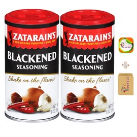 Zatarains Blackening Seasoning, 3 oz Each - Pack of 2, Perfect for Cajun and Creole Recipes, Ideal for Fish and Meats, Bold Flavor + Createandbundle Sticker
