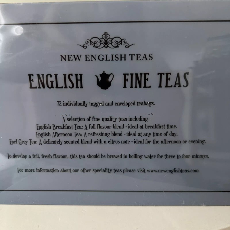 NEW English Fine Tea Gift Set, 6 Tins, 72 Teabags,