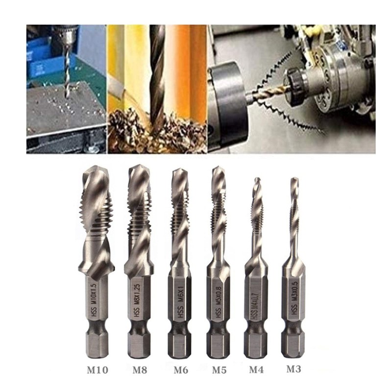 YFFSFDC Drill Tap Drill Bit Hex Shaft Set of 6