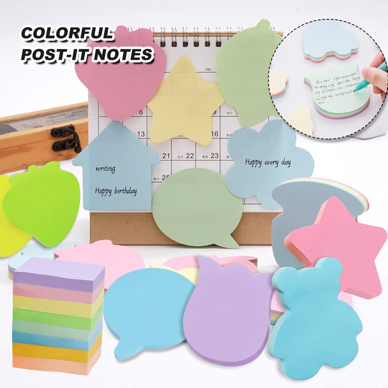 Sticky Notes, 8 Colour Flower Shape Sticky Notes, 70 x