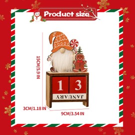 Larfraecy Wooden Christmas Advent Calendar Blocks | Xmas Faceless Old Man Countdown Calendar Ornament | Holiday Decoration for Christmas Holiday Home Office Decoration