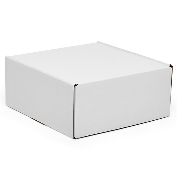 50ea - 6 X 6 X 1 White Corrugated Tuck Top Box