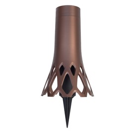 Plastia Grave Vase with Ground Spike Roseta Bronze 1 L - Plastic Cemetery Vase - Plug-In Vase as Grave Decoration - UV and Weather-Resistant Flower Vase