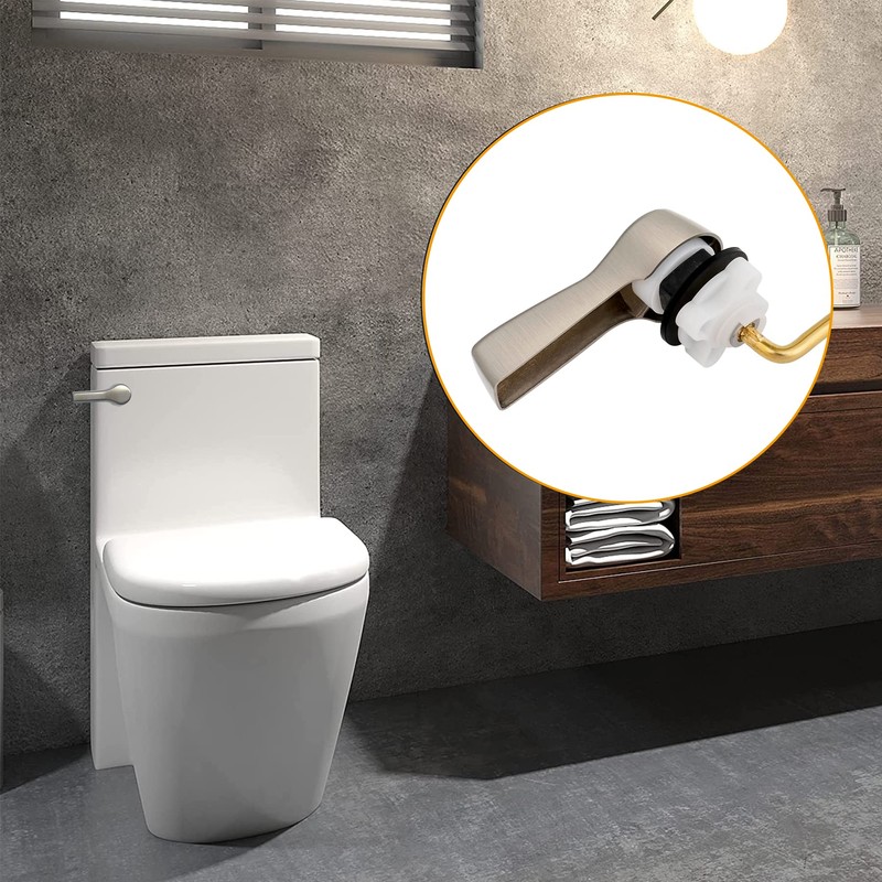 Hibbent Universal Metal Front Mount Toilet Handle Replacement Kit, Brass