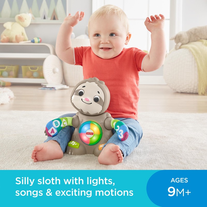 Fisher-Price Linkimals Learning Toy Smooth Moves Sloth with Interactive Music