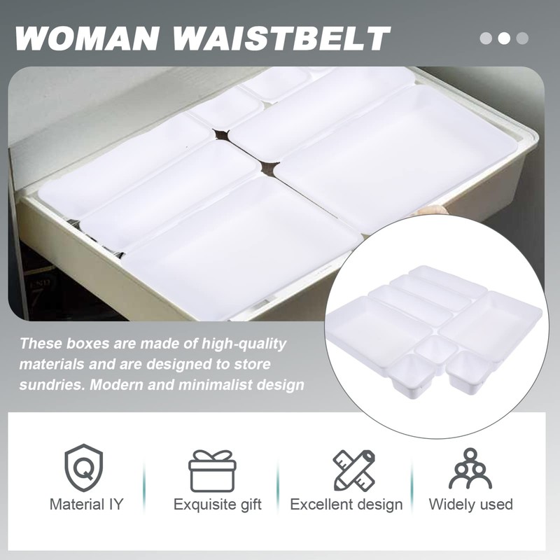 Healeved 8pcs Compartmentalized Storage Boxes for Home Organization Versatile Drawer