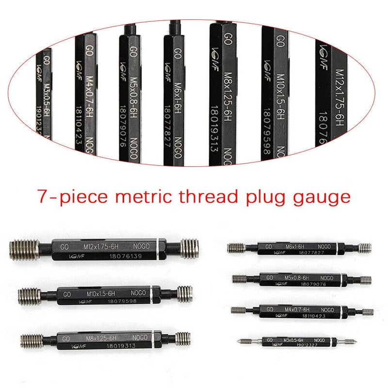 Metric Thread Plug Gauge Kit, TBVECHI 7 Pcs Metric Thread