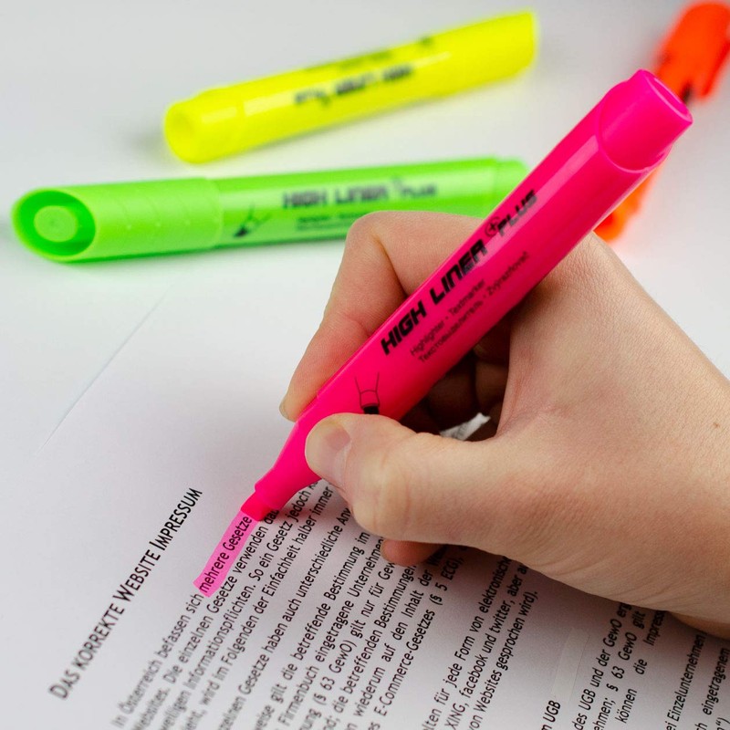 Kores - High Liner Plus: Fluorescent Highlighter Pens, Chisel Tip
