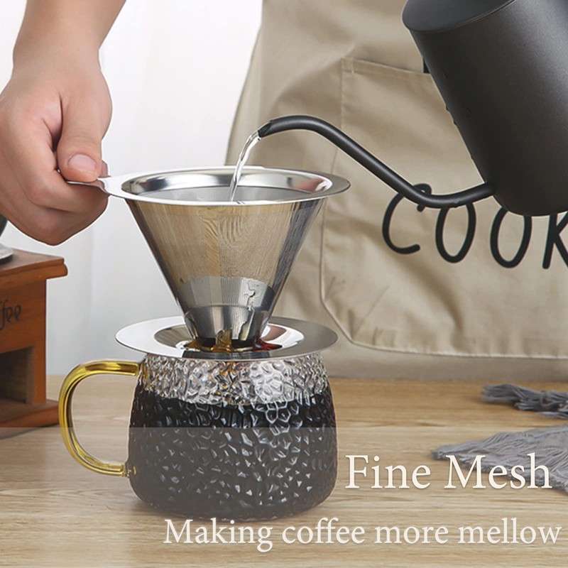 Stainless Steel Coffee Filter - Permanent Reusable Hand Filter, Permanent
