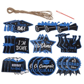 VILLFUL 24pcs Glitter Graduation Hanging Tags Versatile Congrats Party Decorations for Party Centerpieces Effortless Coordination Striking Visuals for Indoor Outdoor Use