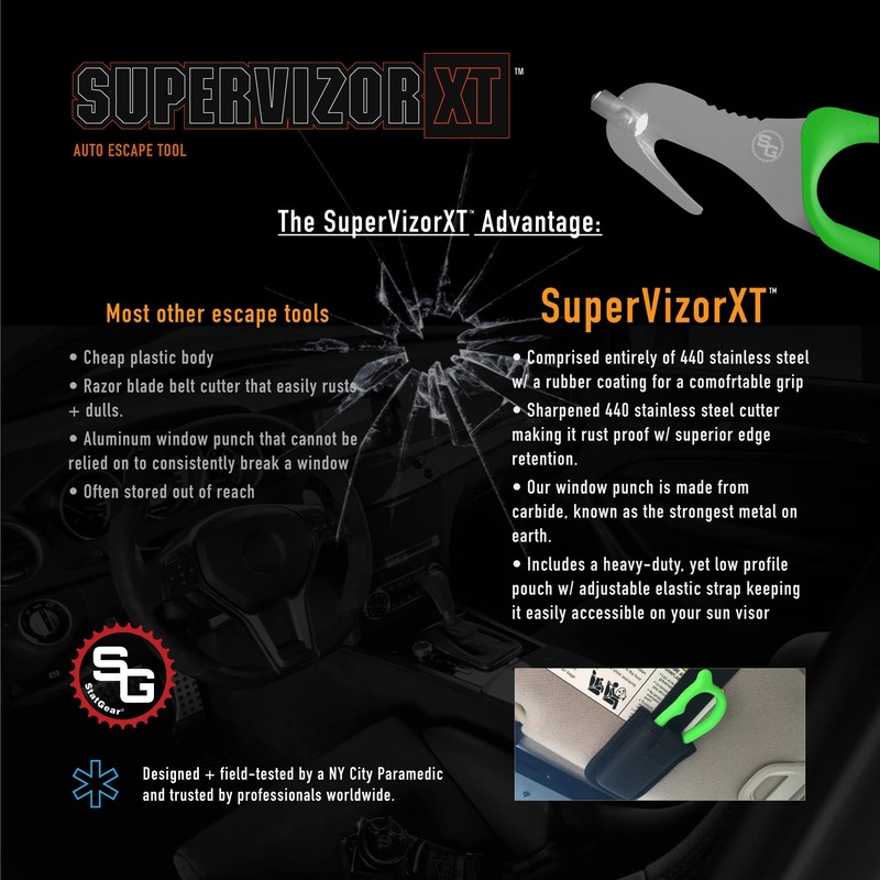 StatGear SuperVizor XT Auto Emergency Rescue Escape Tool - Seatbelt