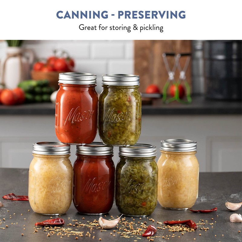 Paksh Novelty Mason Jars with Lids & Sealer - 5