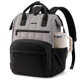 LOVEVOOK Puffer Backpack Purse for Women with 17 Inch Laptop Pocket, Nurse Teacher Work Bags for Gifts, Personal Item Travel Bag for College School, Cute Student Bookbag for Teen Girls Waterproof