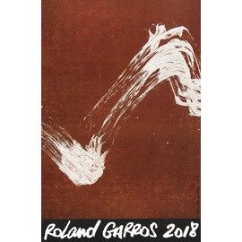 Fabienne VERDIER Roland Garros French Open 31.5" x 20.75" Poster 2018 Red, Black & White