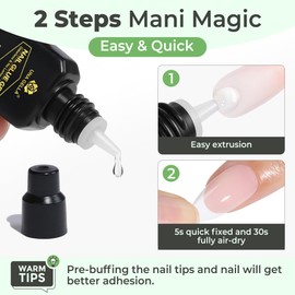 UNA GELLA Gel Nail Glue for Press Ons: 10s Fast Dry No U V Lamp Needed Glue Gel, 3pcs*5ml Upgrade Super Strong Nail Adhesive for Press on Nails, Nail Tips&Acrylic Nails-Maximum Strength, Long-lasting