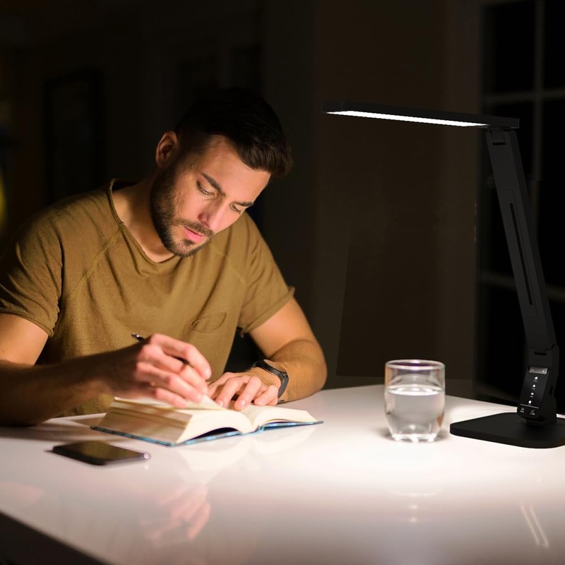MAGIC LEAVES Desk Lamp, LED Dimmable Reading Light with Adjustable