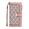 Gosect Women Floral Leather Wallet Large Capacity RFID Blocking Designer
