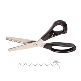 Pinking Shears, Professional Stainless Steel Dressmaking Sewing Craft Scissors Comfort Grips, Serrated & Scalloped Blades Cut, Tailor Decorative Tool - Fabrics Leather Paper Craft (Serrated 5 mm)
